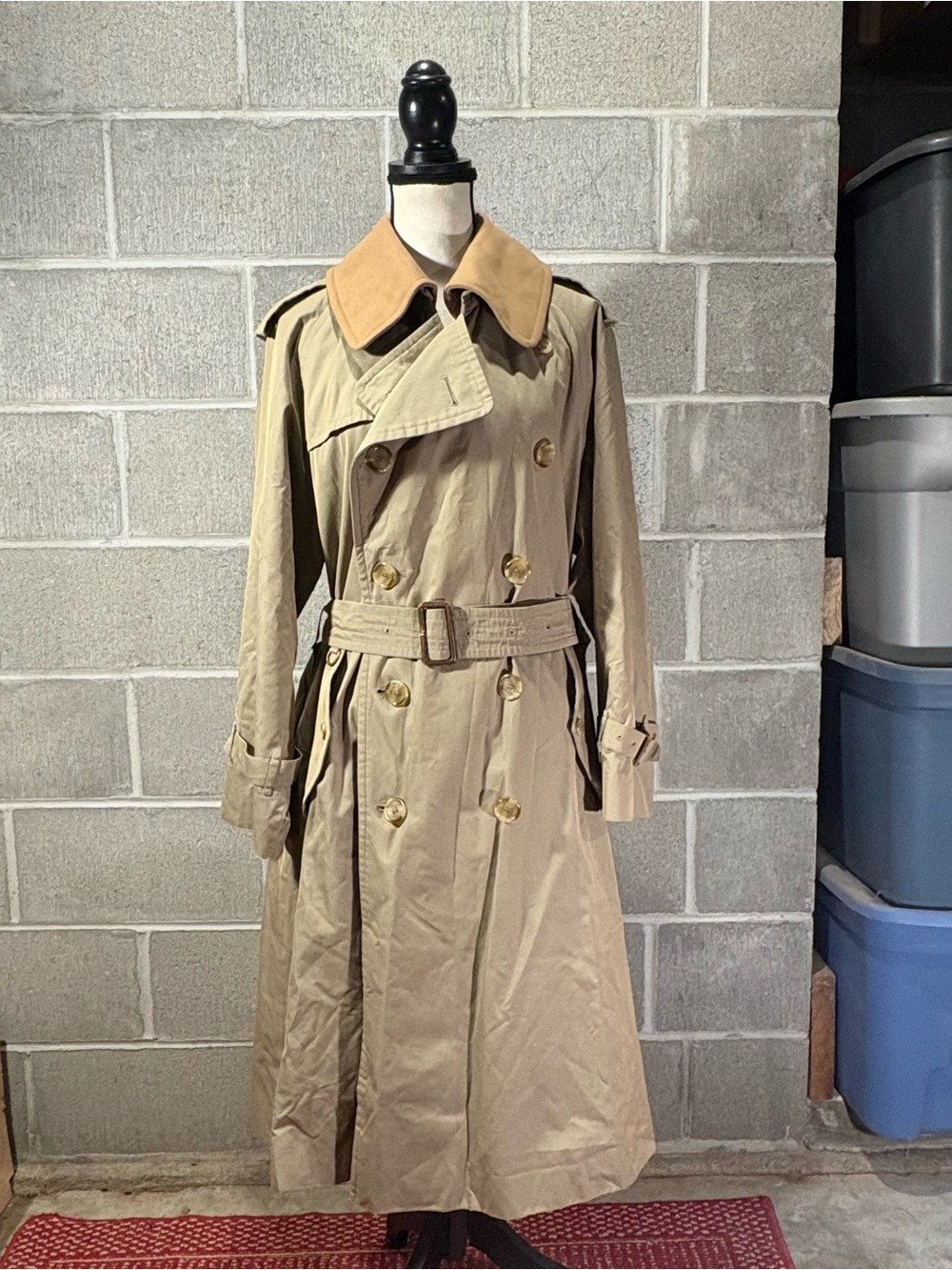 Burberry trench coat.